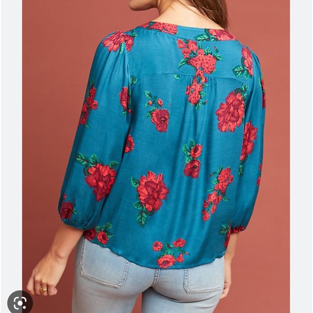 Maeve Anthropologie Kalas Henley Blouse XS - Picture 2 of 11